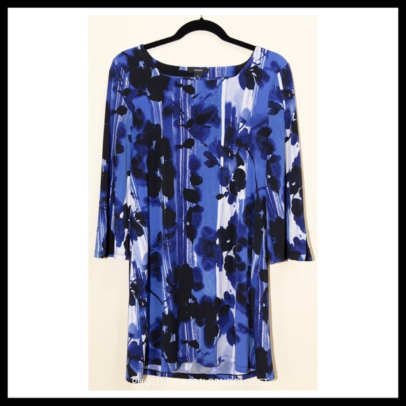 A-LINE SUMMER SHIFT KNIT FLORAL PRINT DRESS A2C - Picture 5 of 7